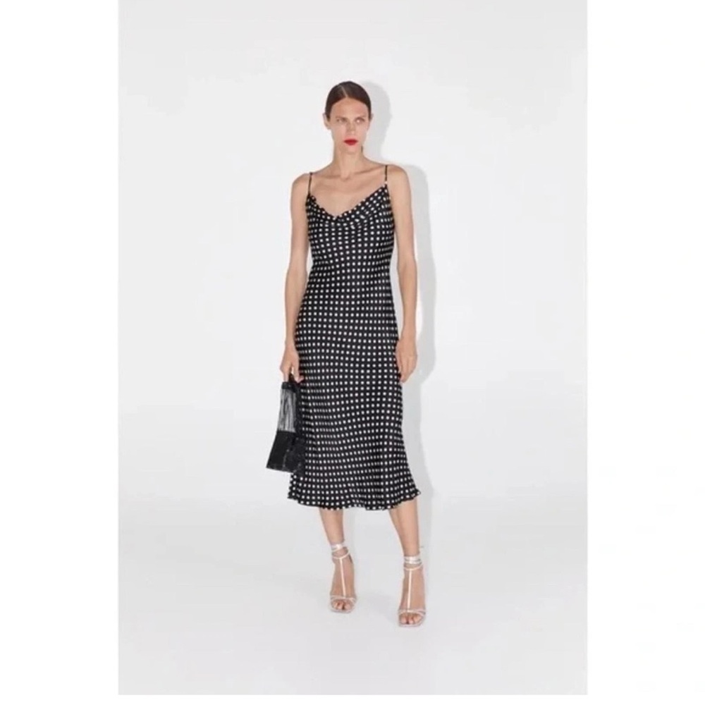 Zara Black and White Midi Dress